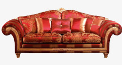 红色欧式古典沙发素材