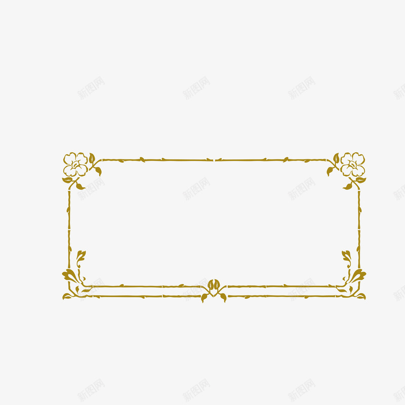 长方形边框png免抠素材_新图网 https://ixintu.com 手绘 花朵 边框 长方形