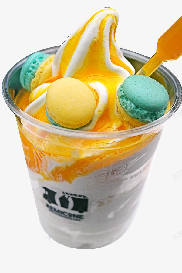 冰淇淋png免抠素材_新图网 https://ixintu.com 冰欺凌 甜品 马卡龙 黄色