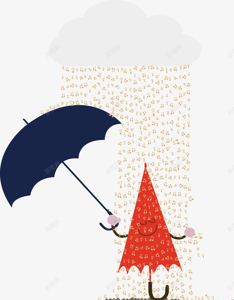 小雨伞矢量图ai免抠素材_新图网 https://ixintu.com 乌云 伞 可爱 小雨伞 淋雨 雨伞 音乐 音乐雨 矢量图