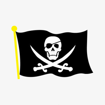 手绘海盗旗png免抠素材_新图网 https://ixintu.com 手绘海盗旗 旗帜素材 海盗旗