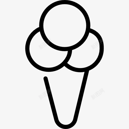 蛋卷冰淇凌三勺图标png_新图网 https://ixintu.com 冰淇淋 甜 甜点 蛋卷冰淇凌 食品