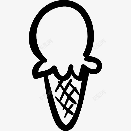 冰激凌手绘锥图标png_新图网 https://ixintu.com 冰淇淋 冷 手绘 甜点 蛋卷冰淇凌 锥 食品