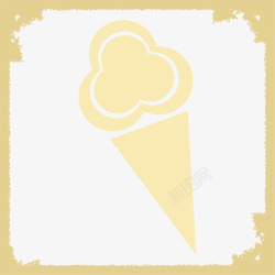 黄色冰淇淋标志素材