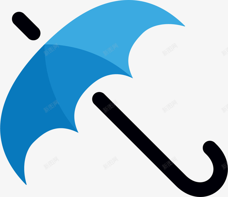 卡通蓝色伞矢量图图标ai_新图网 https://ixintu.com 卡通手绘 图标素材 蓝色 雨伞 矢量图