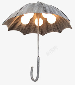 雨伞造型挂钩创意复古工业风雨伞吊灯高清图片