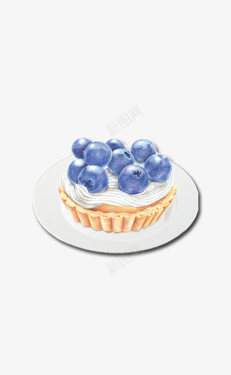 蓝莓蛋糕png免抠素材_新图网 https://ixintu.com 手绘 甜点 美食 蓝莓 蓝莓派 蛋糕 食物