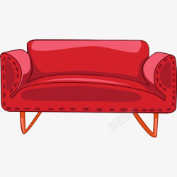 立面家具红色的沙发高清图片