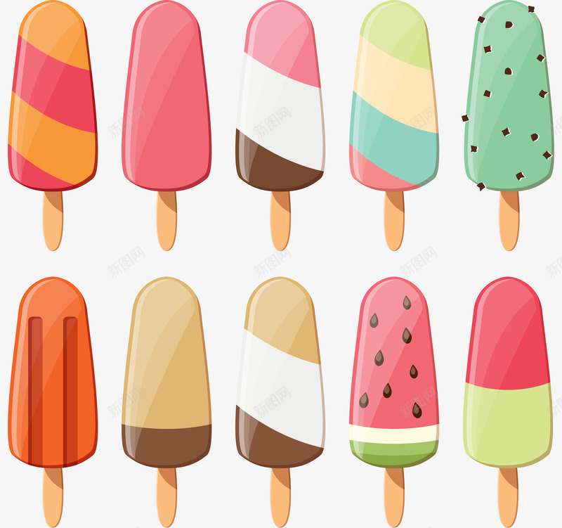 冰淇淋造型元素png免抠素材_新图网 https://ixintu.com 冰淇淋 卡通 零食