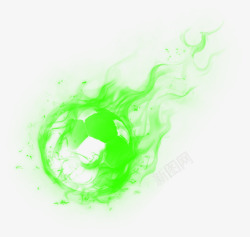 绿色燃烧的足球奥运会素材