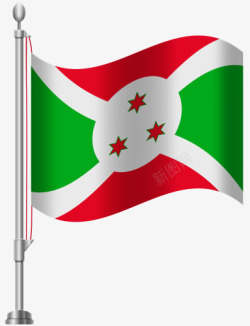 白红绿布隆迪国旗高清图片