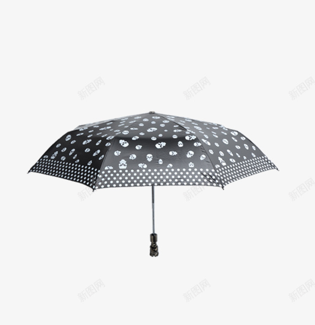 黑色花纹雨伞png免抠素材_新图网 https://ixintu.com 产品实物 伞 可折叠 图案 方便携带 花纹 雨伞 黑色
