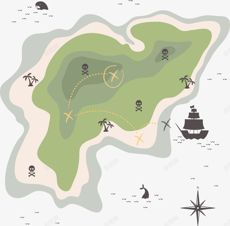 航海地形图png免抠素材_新图网 https://ixintu.com 冒险岛 地形图 寻宝图 寻宝路线 矢量素材 航海图