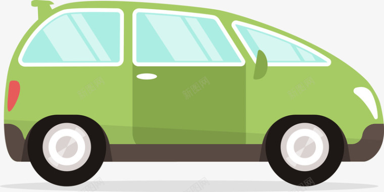 绿色卡通汽车图标图标