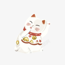 中国风猫咪卡通手绘可爱的招财猫高清图片
