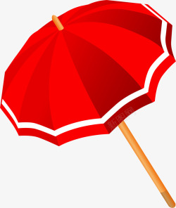 红色卡通雨伞效果素材