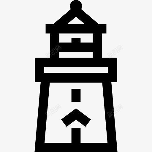 灯塔图标png_新图网 https://ixintu.com 古迹 年份 建筑 时髦 灯塔 纹身 老学校 黑白条纹灯塔建筑
