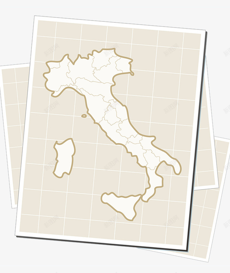 航海地图png免抠素材_新图网 https://ixintu.com 堆叠 意大利地图 方格 航海地图