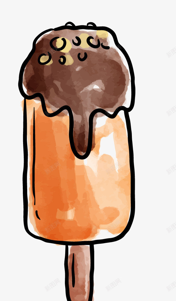 巧克力橙子味冰棍png免抠素材_新图网 https://ixintu.com 冰棍 巧克力橙子味 巧克力橙子味冰棍 手绘冰棍 手绘巧克力橙子味冰棍 甜点 甜食