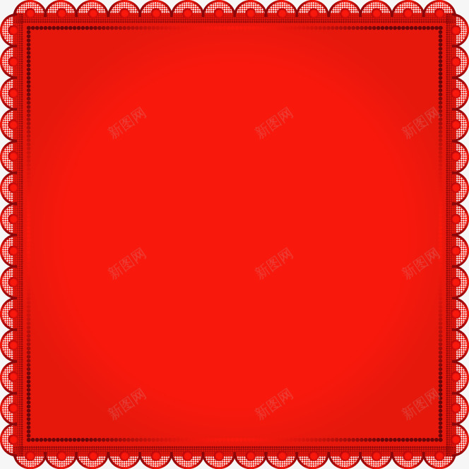红色正方形花边图案png免抠素材_新图网 https://ixintu.com 正方形 红色 花边图案