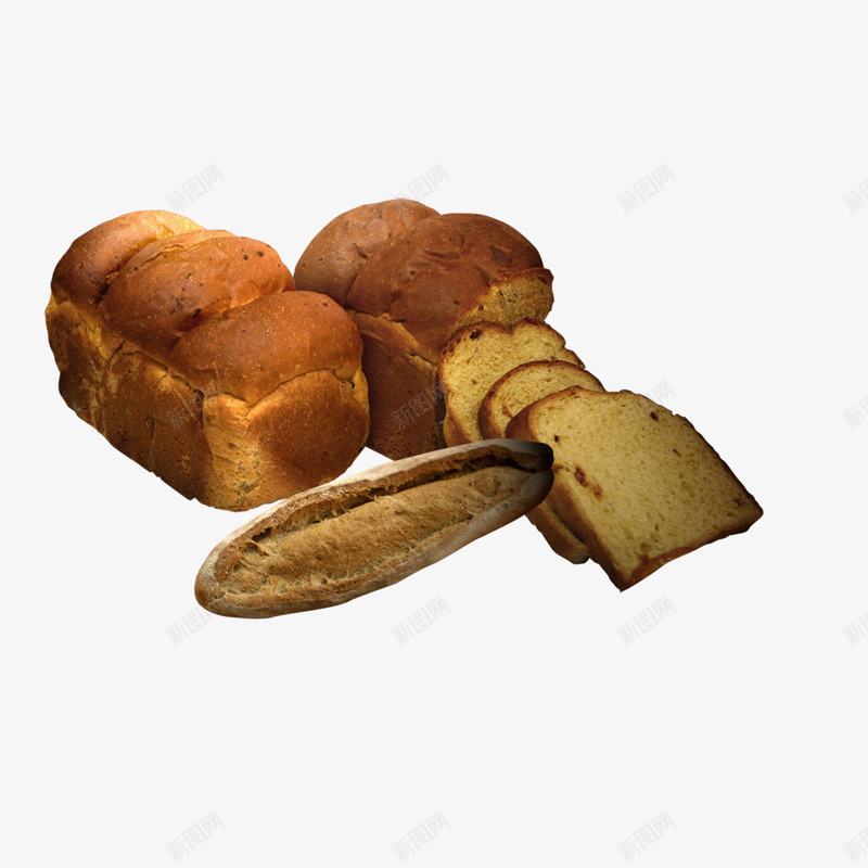 切片面包和长面包png免抠素材_新图网 https://ixintu.com 切片面包 西餐点心 长条面包 面包片