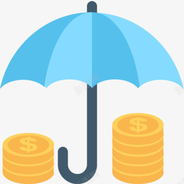 卡通货币雨伞图标图标