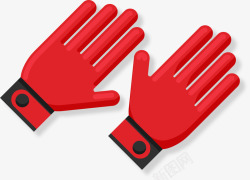 红色扁平化专业手套素材