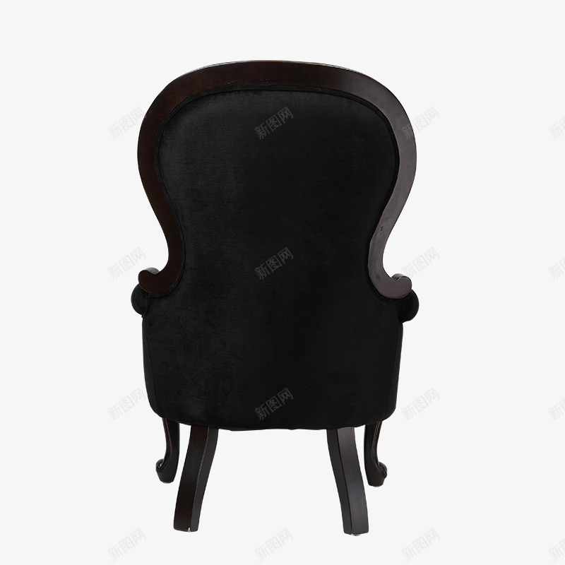 黑色欧式单人沙发png免抠素材_新图网 https://ixintu.com PNG 单人沙发 后视图 家具 欧式 黑色