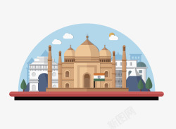 印度地标印度泰姬陵手绘插画高清图片