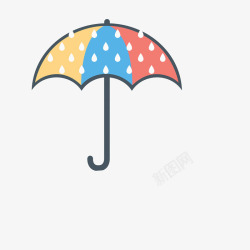 雨具插图可爱雨伞雨滴插图图标高清图片