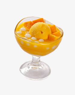 黄色芒果冰激凌球黄色的甜品美食多芒丸子高清图片