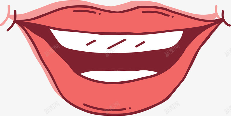 卡通手绘红色的嘴唇png免抠素材_新图网 https://ixintu.com 创意 动漫动画 卡通手绘 嘴巴 牙齿 红色的嘴唇