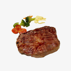 西兰花铁板沙朗牛排美味沙朗牛排西餐食品高清图片