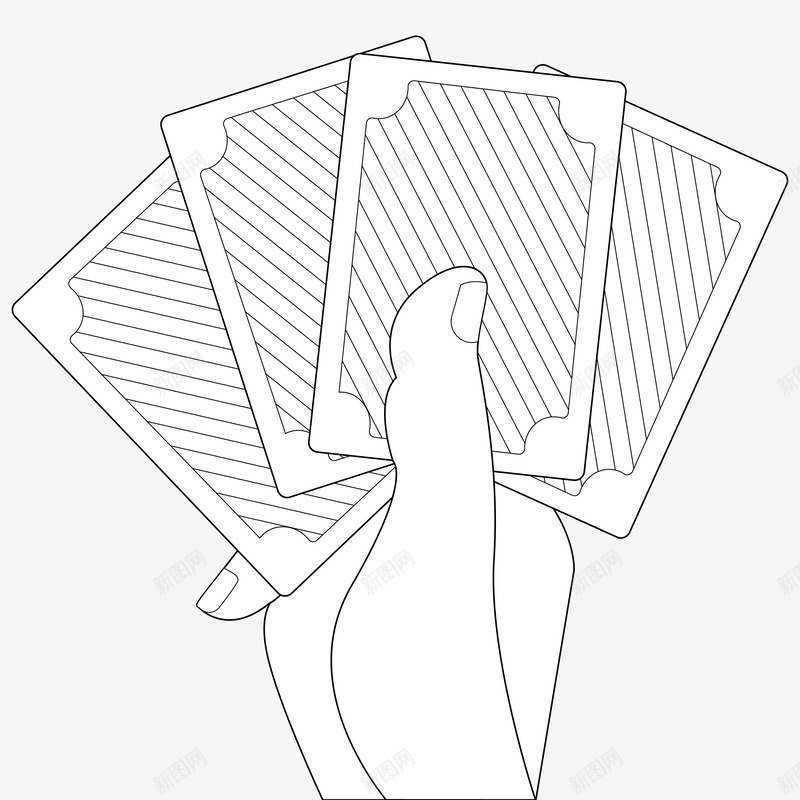 手绘线条卡片扑克牌png免抠素材_新图网 https://ixintu.com 卡片 手绘 手绘线条卡片扑克牌 扑克牌 线条 线条图案