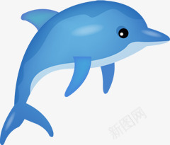 卡通蓝色海豚效果png免抠素材_新图网 https://ixintu.com 卡通 效果 海豚 蓝色