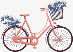 春暖花开粉色自行车素材