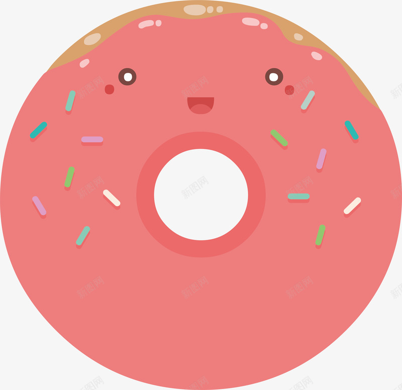 粉色可爱甜甜圈矢量图eps免抠素材_新图网 https://ixintu.com 卡通甜甜圈 甜甜圈 矢量png 粉红色 粉色甜甜圈 美味甜点 矢量图