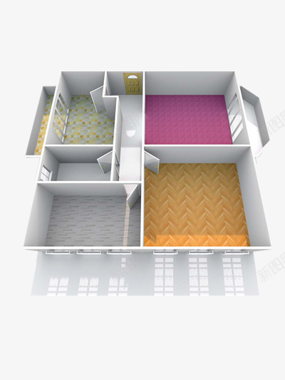 房地产平面图png免抠素材_新图网 https://ixintu.com 3D设计屋 房地产 房地产平面图