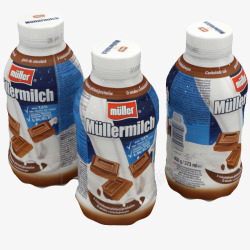 瓶装平衡液三瓶巧克力奶高清图片