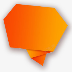 杏黄色折纸对话框素材