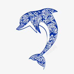 飞跃的海豚装饰图案高清图片