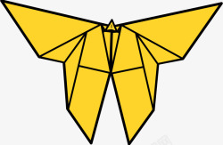 黄色的卡通折纸蝴蝶素材