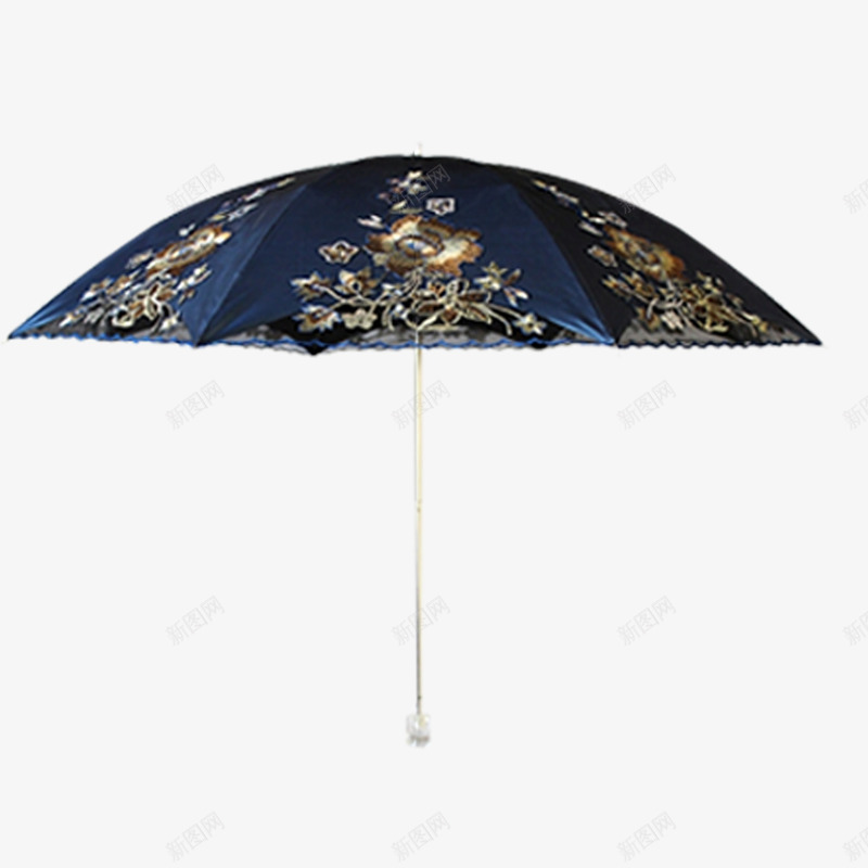 雨伞png免抠素材_新图网 https://ixintu.com 绣花伞 绣花图片 藏青色伞 雨伞