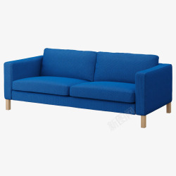 蓝色简约2人沙发素材