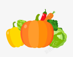 南瓜造型卡通蔬菜造型元素高清图片