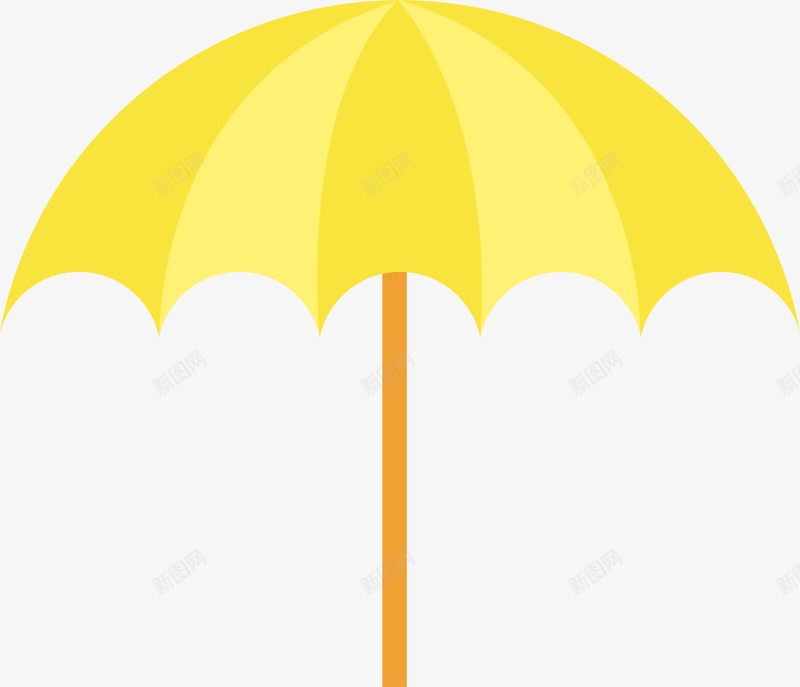 黄色扁平卡通遮阳伞png免抠素材_新图网 https://ixintu.com 伞具 扁平伞具 装饰图案 遮阳伞 雨伞 黄色雨伞