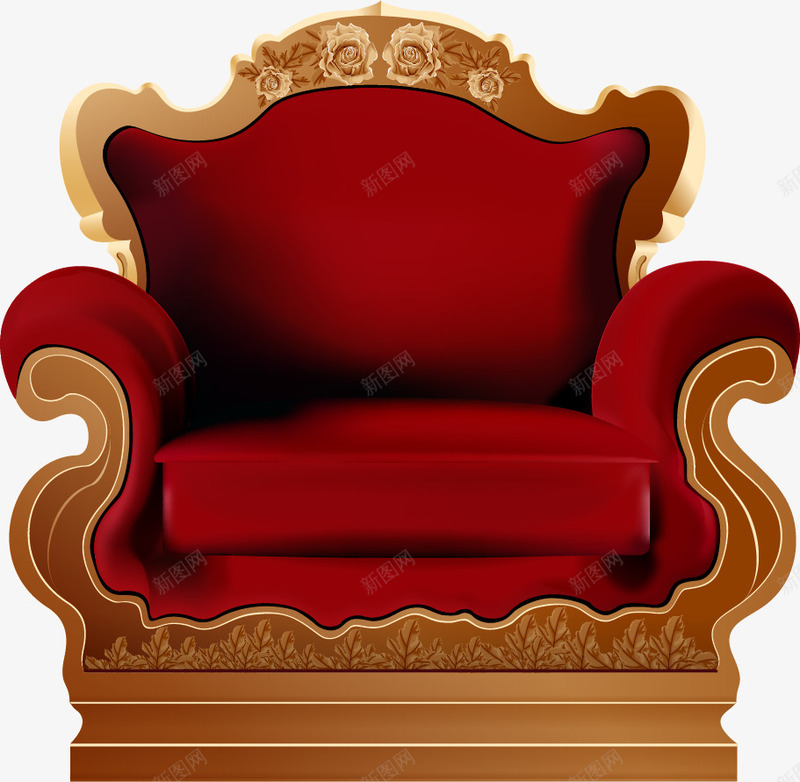 手绘红色沙发座椅png免抠素材_新图网 https://ixintu.com 手绘 欧式 红色沙发座椅