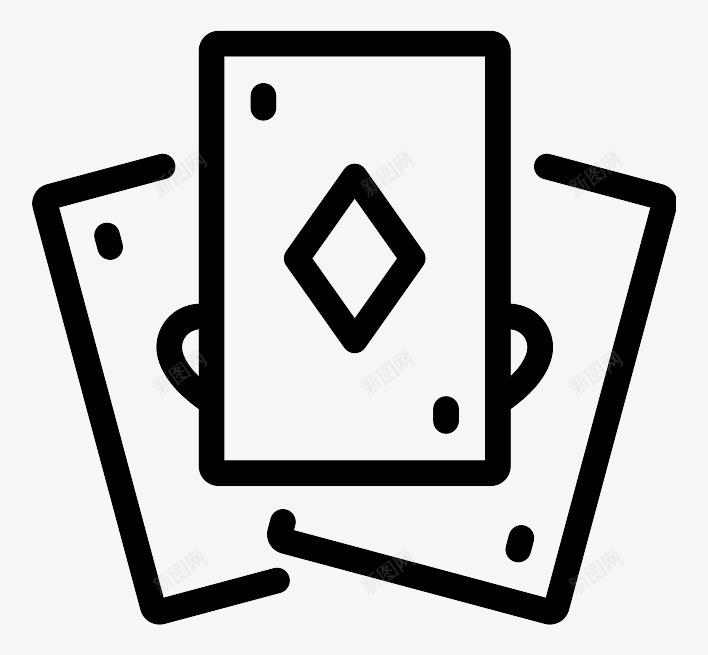 扑克BoardGamesLineicons图标png_新图网 https://ixintu.com poker 扑克