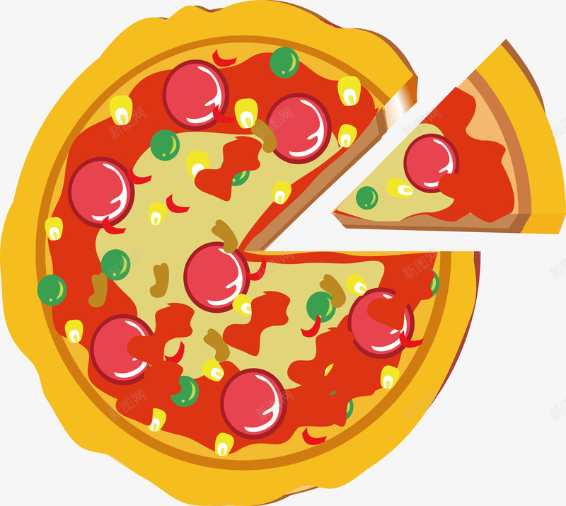 美味的香肠披萨饼矢量图ai免抠素材_新图网 https://ixintu.com 快餐 意大利披萨 披萨 披萨饼 新鲜披萨 美味 美食 西餐 西餐披萨 面点 面食 矢量图