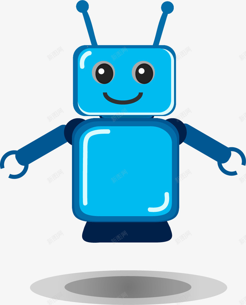 蓝色卡通小机器人png免抠素材_新图网 https://ixintu.com 动漫动画 卡通手绘 卡通机器人 机器人 蓝色机器人 装饰图